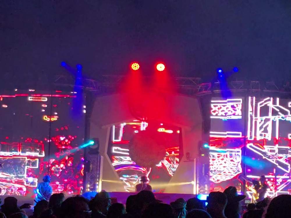 Festival stage lighting at night